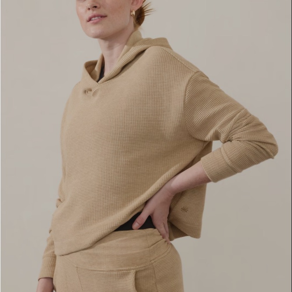Athleta Tan Cowl Neck Sweater Relaxed Fit
